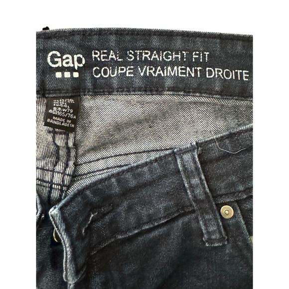 GAP Real Straight FIT Dark Wash Jeans 12 Long - Picture 2 of 6
